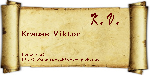 Krauss Viktor névjegykártya
